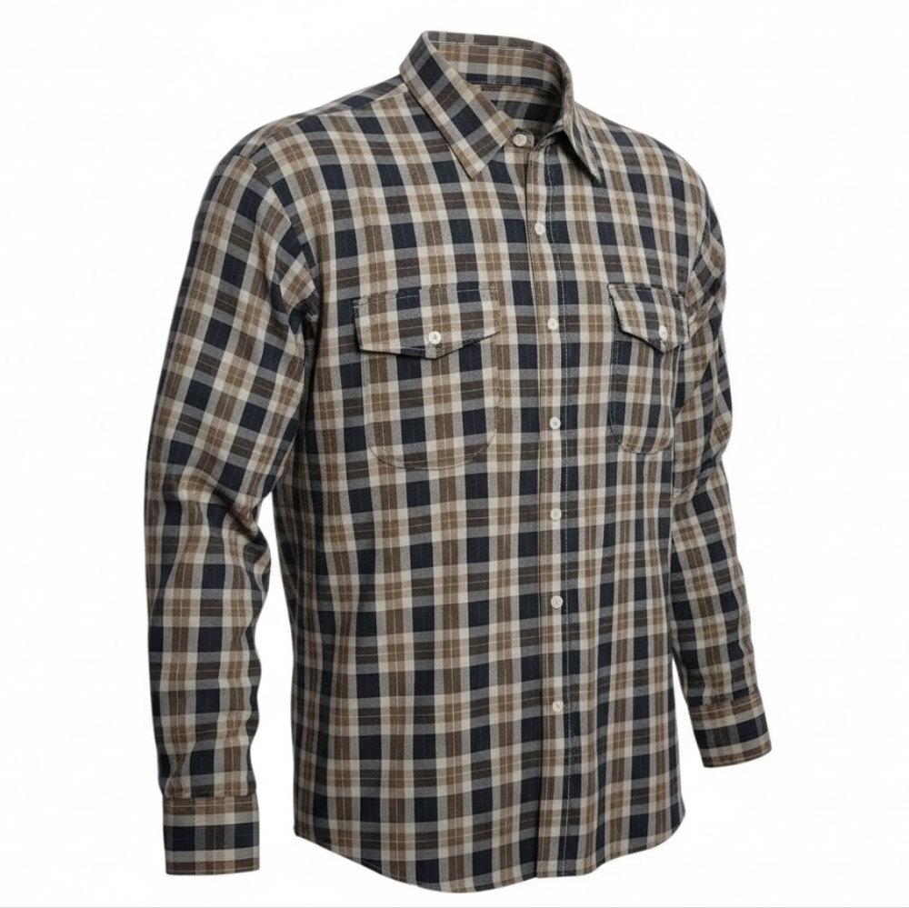 Steeplechase men's plaid button down long sleeve casusl shirt size XL
